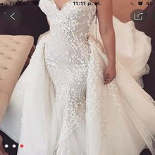 Gorgeous Wedding Dress with Detachable Train Bridal Gowns Vestidos Noiva Custom Made Off Shoulder Wedding Dresses Appliques Long 2024 - buy cheap