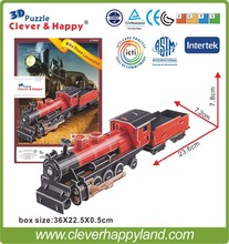 New 2014 Clever&Happy 3d puzzle Mika Steam Locomotive child puzzle early learning toy adult paper handmade model 2024 - buy cheap