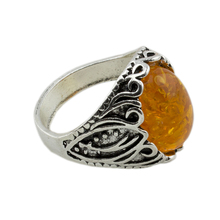 Anillo de aleación Chapado en plata antigua para mujer y hombre, joyería con piedra ovalada, anillos Vintage 2024 - compra barato