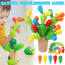 Juego de equilibrio de Cactus, juguete de madera, bloques de construcción desmontables, M09 2024 - compra barato