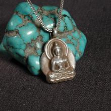 Hecho a mano de plata 925 Nepal estatua de Buddha Amitabha COLLAR COLGANTE tibetano Buda colgante collar Buda plateado amuleto 2024 - compra barato