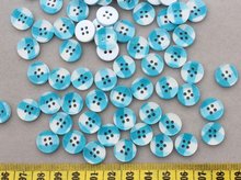 800 pcs Resin blue stripes print Candy Buttons 4 holes 12mm you pick color 2022 - buy cheap