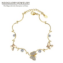Neoglory-Pulseras con diamantes de imitación para mujer y niña, brazaletes con abalorios de cristal de mariposa, regalo, joyería de moda, 2020 MS 2024 - compra barato