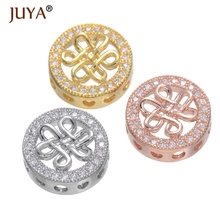 Juya 4Pcs wholesale high quality copper micro pave zircon spacer charm beads for bracelets necklace making beads accessories 2024 - buy cheap
