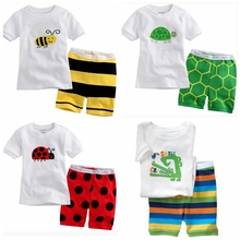 New Kid Summer Pajamas Baby Girls Bee Turtle Print Sleepwear Set Short Sleeve Cotton Pijama Cute Boy Pyjamas Children Costume 2024 - buy cheap