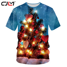 Cjlm 2018 camiseta com estampa alta qualidade árvore de natal, camisetas 3d masculinas, hip hop, roupa esportiva, camisetas grandes 7xg 2024 - compre barato