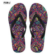 FORUDESIGNS Fashion Ladies Casual Flip Flops Psychedelic Style Summer Beach Water Slippers for Women Leisure House Sandals 2019 2024 - buy cheap