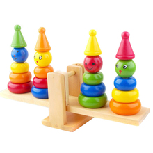 Montessori toy Educational wood toy comedian clown balance wooden jigsaw puzzle toys 2024 - buy cheap