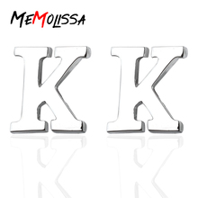 Запонки MeMolissa Initial с буквами K для мужчин, высококачественные бриллиантовые пуговицы, свадебные запонки, мужские украшения Gemelos 2024 - купить недорого
