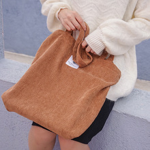 Women Corduroy Shopping Bag Female Canvas Cloth Shoulder Bag Environmental Storage Handbag Reusable Foldable Eco Grocery Totes 2024 - купить недорого