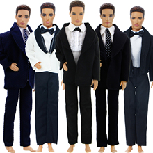 Высокое качество ручной работы мужской наряд для куклы Барби друг Кен Свадебная вечеринка Одежда формальный костюм галстук аксессуары для кукол игрушка 2024 - купить недорого