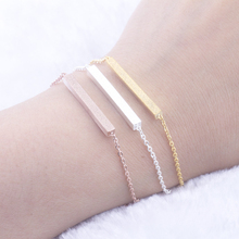 Stainless Steel Thin Bar Bracelets Femme 2019 Rose Gold Silver Color Chain Women Dainty Friendship Bracelet Mother Sister Gifts 2024 - buy cheap