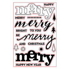 Word Merry Transparent Clear Silicone Stamp/Seal for DIY Scrapbooking/Photo Album Decorative Card Making Clear Stamps 4x6inches 2024 - buy cheap