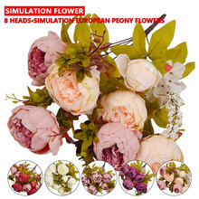 Silk Flower European 1 Bouquet 8 Heads Artificial Flowers Fall Vivid Peony Fake Leaf Wedding Home Party Decoration Buy Cheap In An Online Store With Delivery Price Comparison Specifications Photos And Customer Reviews