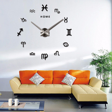 Constellations Large Wall Clock Home Letter 3D DIY Acrylic Mirror Wall Sticker Mute Oversize Kitchen Clock Modern Design Decor 2024 - buy cheap