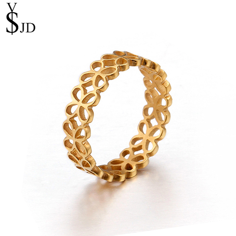 YSJD кольца из нержавеющей стали для женщин золото/серебро полые бабочки дизайн 6 мм ширина палец кольцо Подарки для женщин модные ювелирные изделия 2022 - купить недорого
