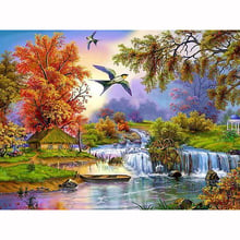 Pintura diamante bordado paisagem pintura diamante completo quadrado strass imagens ponto cruz mosaico paisagem natureza 2024 - compre barato