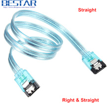 Высокоскоростной прямой и прямоугольный кабель 6 Гбит/с SATA 3,0 III 7Pin к SATA III SATA 3 SATA3.0 плоский кабель для передачи данных 50 см 1 м для HDD SSD 2024 - купить недорого