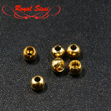 Royal Sissi-Juego de 40 unids/set de cuentas de cabeza de latón de 2/2.5/3.5mm, abalorios con forma de bala, moscas, cabeza de metal, quironomid, larva, Material de hoja de cobre 2024 - compra barato