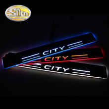 SNCN Car LED Door Sill For Honda City 2012 2013 2014 2015 Ultra-thin Acrylic Dynamic LED Welcome Light Scuff Plate Pedal 2024 - buy cheap