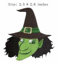 O estranho homem 2.5 "de largura bordado remendo para os olhos/cor verde/chapéu de ponta 2024 - compre barato