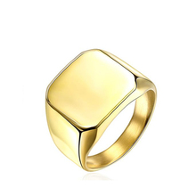 Обручальные кольца из нержавеющей стали в стиле панк золотого цвета для мужчин, простой стиль, Винтажное кольцо для мальчиков, подходит для помолвки и вечеринок 2024 - купить недорого