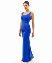 Elegant Women Sexy Dress High Stretch Tank Robe Summer 2019 O-neck Sleeveless Slim Maxi Dress Hem Split Long Dress Vestidos 2024 - buy cheap