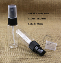 Wholesale 100pcs/lot 20ml PET Perfume Atomizing Pump Spray Bottle Liquid Plastic Women Cosmetic Container Black Lid Small Pot 2024 - buy cheap