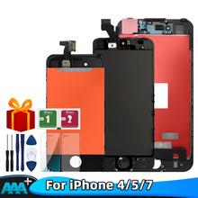 Класс AAA + качественный ЖК-дисплей для iPhone 4 5 7 ЖК-дисплей 100% протестированный рабочий сенсорный экран дигитайзер сборка запасные части 2024 - купить недорого