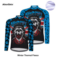 Skull cycling jersey men long sleeve black winter fleece or thremal new white cycling clothing bike clothes black Pink cycling 2024 - buy cheap