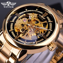 Winner 2019 Royal Golden Black Clock Male Flower Transparent Case Men's Automatic Watches Top Brand Luxury Luminous Hands 2024 - buy cheap