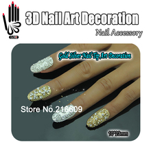 Glitter Luxury Nail 10pcs/Lot Mix Gold Silver Full Nail Tip Glitter 3D Metal Nail Decoration Alloy Nail Art Bow Pearl Rhinestone 2024 - buy cheap