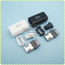 Conector micro usb 4 em 1, conector macho 50 mbps, conexão micro usb conector de cauda e saída macho, cor branca e preta 2024 - compre barato