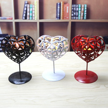 1PC European Retro Heart Jelly Wedding Black Candlestick Creative Love Wedding Decorating Candle Holder Home Decoration MK 035 2024 - buy cheap