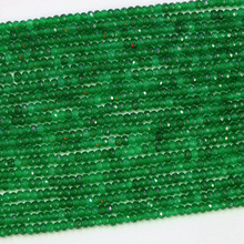 2*4mm Malaysia green natural stone jades chalcedony rondelle faceted abacus loose beads high quality jewelry making 15inch B568 2024 - buy cheap