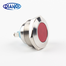 25mm stainless steel metal push button switch flat round momentary 2  screw car switches Red 1NO 2024 - buy cheap