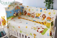Promotion! 6PCS baby bedding set 100% cotton curtain crib bumper baby cot sets (bumper+sheet+pillow cover) 2024 - buy cheap