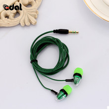 In-ear Earphone 3.5mm Stereo Bass Earpiece Noise Isolating Reflective Fiber Cloth Line For MP3/mp4 Earbuds Headset 2024 - buy cheap