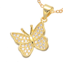 Fashion Jewelry Shining Zircon Butterfly Charms Women's Necklaces Diy Crafts Handmade Chain Necklaces Chokers Bijoux Femme 2024 - buy cheap