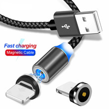 Micro USB кабель Магнитный зарядный Шнур для iphone Xiaomi Samsung A20E A50 A70 Redmi Note 7 6 Магнитный кабель Type-C USB зарядное устройство провод 2024 - купить недорого