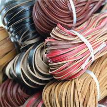 5 meters/lot Black/Beige Genuine Leather Cord 3mm 5mm 8mm 10mm Real Flat Cow Leather Rope for DIY Bracelets Jewelry Making 2024 - buy cheap