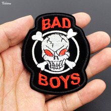 Design de moda bad boys crânio pano remendo ferro em bordado emblema apliques para jaquetas jeans mochila diy adesivos 2024 - compre barato
