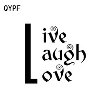 QYPF-Vinilo adhesivo de ventana de coche, adhesivo de 15,5 CM x 15,2 CM, creativo, LIVE, LAUGH, LOVE, fuente, combinación, negro, plata, C15-1972 2024 - compra barato