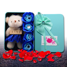 Подарок на день Святого Валентина Новое поступление мыло роза маленький медведь подарок на день Святого Валентина свадебное украшение день рождения Подарочная коробка Цветок 2024 - купить недорого