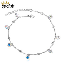 Pulsera de cadena de lujo para mujer, brillantes cristales de Swarovski, joyería nupcial para fiesta y boda, regalo de Navidad 2024 - compra barato