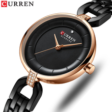Curren relógio de pulso de quartzo feminino, relógio de marca de luxo novo design simples casual para mulheres à prova d'água 2024 - compre barato