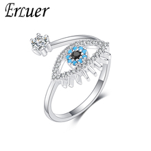 ERLUER-anillo ajustable con diseño de Ojo de cristal para mujer, Circonia cúbica, para fiestas y regalos de San Valentín 2024 - compra barato