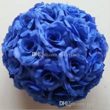 12" Dark Purple Wedding Theme Artificial Roses Flowers Balls Hanging Kissing Ball For Wedding Party Decoration Supplies 2024 - buy cheap