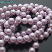 MHS.SUN High Quality 3mm-16mm Pale Purple Fake Pearls Glass Imitation Pearls Round Loose Spacer Beads For Jewelry Making 2024 - buy cheap