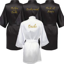C&Fung sexy black robe Women Short Bride Bridesmaid Kimono Robes for Wedding Party sister of the bride mother of the bride robes 2024 - buy cheap